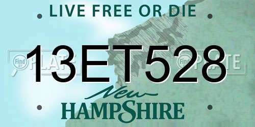 13ET528 New Hampshire License Plate