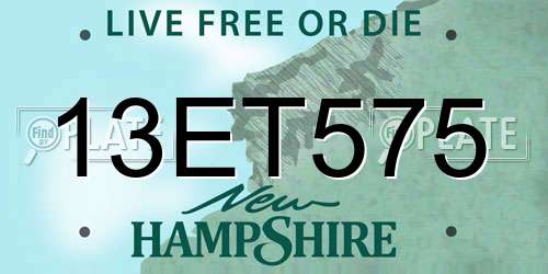 13ET575 New Hampshire License Plate