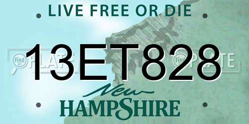 13ET828 New Hampshire License Plate