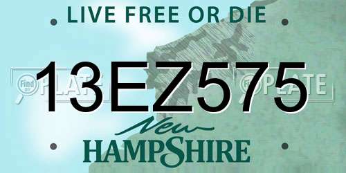 13EZ575 New Hampshire License Plate