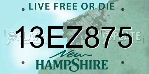 13EZ875 New Hampshire License Plate