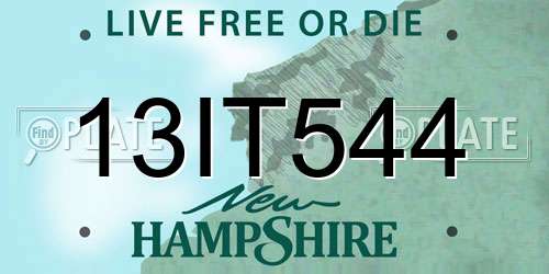 13IT544 New Hampshire License Plate