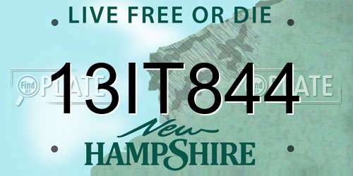 13IT844 New Hampshire License Plate