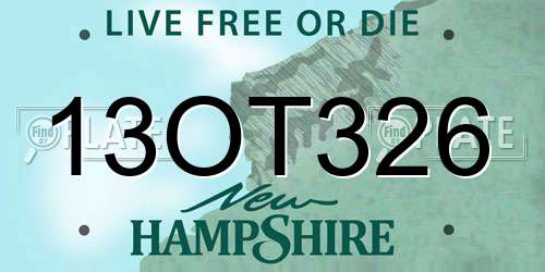 13OT326 New Hampshire License Plate