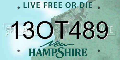 13OT489 New Hampshire License Plate