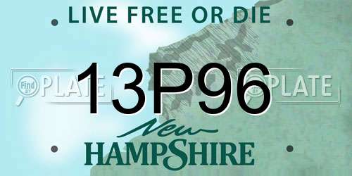 13P96 New Hampshire License Plate