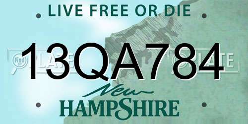 13QA784 New Hampshire License Plate