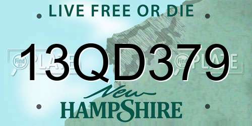 13QD379 New Hampshire License Plate