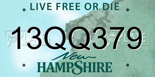 13QQ379 New Hampshire License Plate