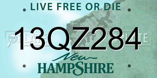 13QZ284 New Hampshire License Plate