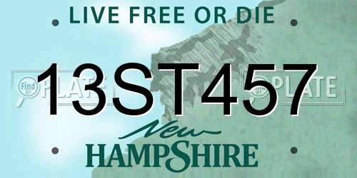 13ST457 New Hampshire License Plate