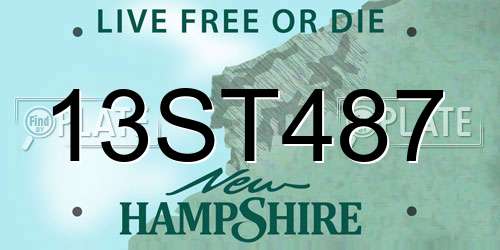 13ST487 New Hampshire License Plate