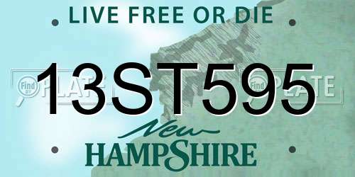 13ST595 New Hampshire License Plate