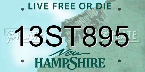 13ST895 New Hampshire License Plate