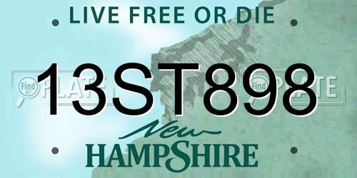 13ST898 New Hampshire License Plate