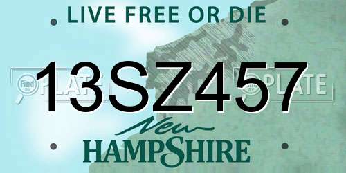 13SZ457 New Hampshire License Plate