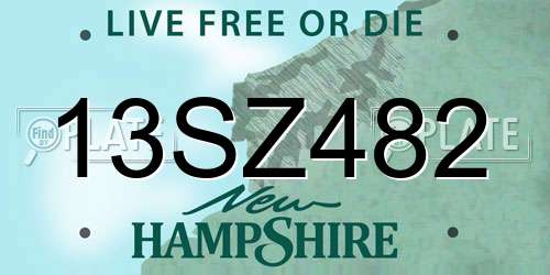 13SZ482 New Hampshire License Plate