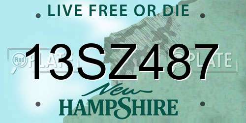 13SZ487 New Hampshire License Plate