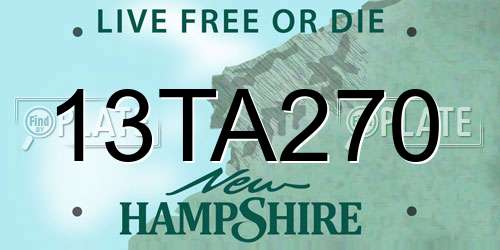 13TA270 New Hampshire License Plate