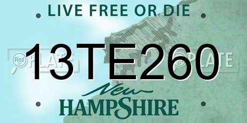 13TE260 New Hampshire License Plate