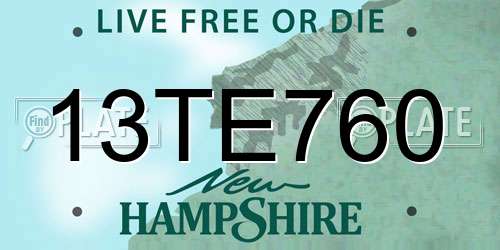 13TE760 New Hampshire License Plate