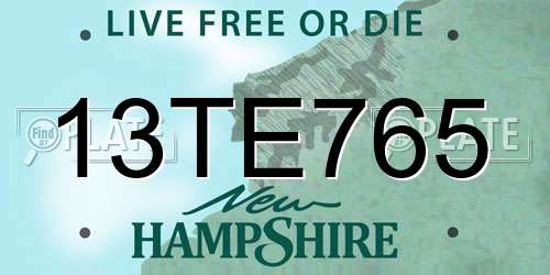 13TE765 New Hampshire License Plate