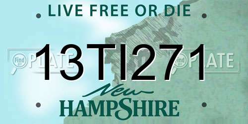 13TI271 New Hampshire License Plate