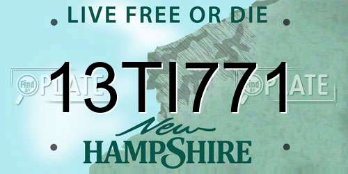 13TI771 New Hampshire License Plate