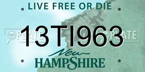 13TI963 New Hampshire License Plate