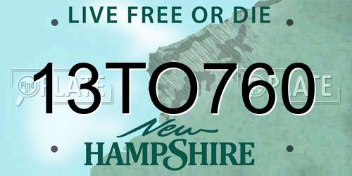 13TO760 New Hampshire License Plate
