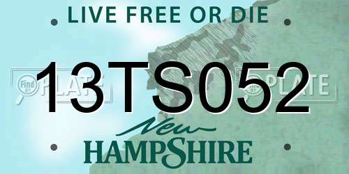 13TS052 New Hampshire License Plate