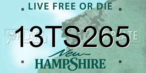 13TS265 New Hampshire License Plate