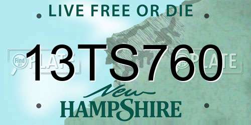 13TS760 New Hampshire License Plate