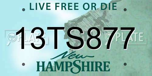 13TS877 New Hampshire License Plate