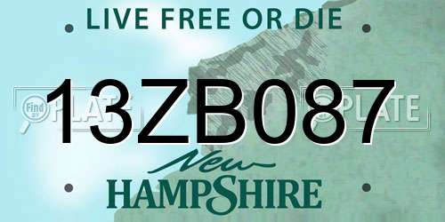 13ZB087 New Hampshire License Plate
