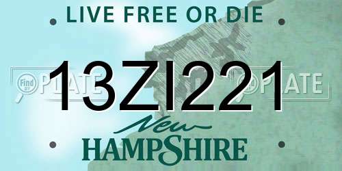13ZI221 New Hampshire License Plate