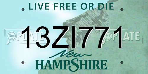 13ZI771 New Hampshire License Plate