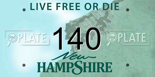 140 New Hampshire License Plate