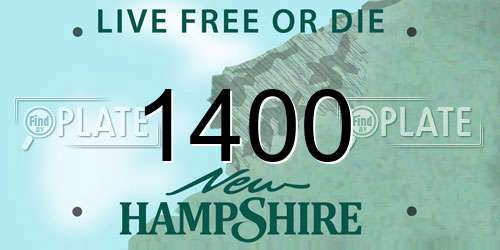 1400 New Hampshire License Plate