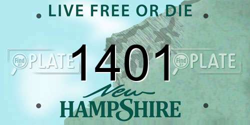 1401 New Hampshire License Plate