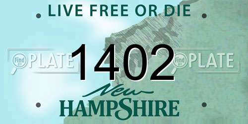 1402 New Hampshire License Plate