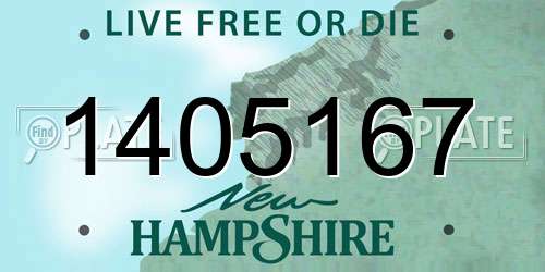1405167 New Hampshire License Plate
