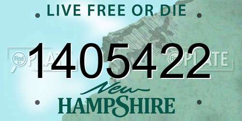 1405422 New Hampshire License Plate