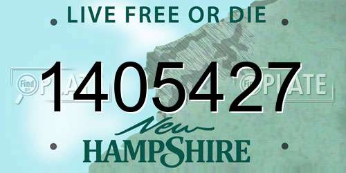 1405427 New Hampshire License Plate