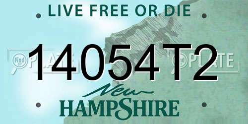 14054T2 New Hampshire License Plate
