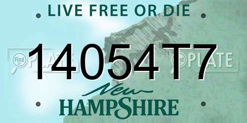14054T7 New Hampshire License Plate