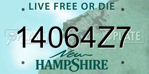 14064Z7 New Hampshire License Plate