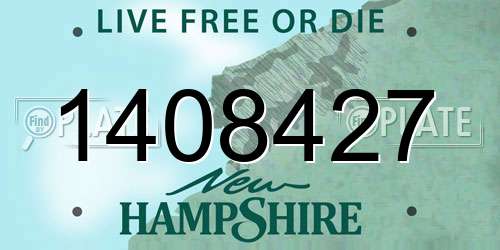 1408427 New Hampshire License Plate