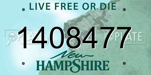 1408477 New Hampshire License Plate