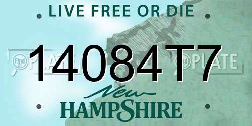 14084T7 New Hampshire License Plate